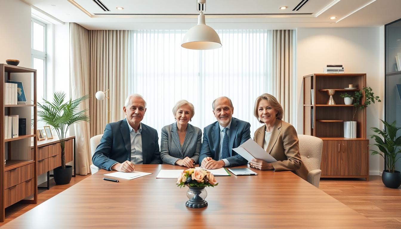 Family elder care planning discussion